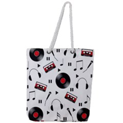 Music Life Full Print Rope Handle Tote (large) by Valentinaart