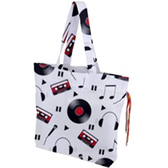 Music Life Drawstring Tote Bag by Valentinaart