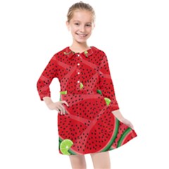 Fruit Life 3 Kids  Quarter Sleeve Shirt Dress by Valentinaart