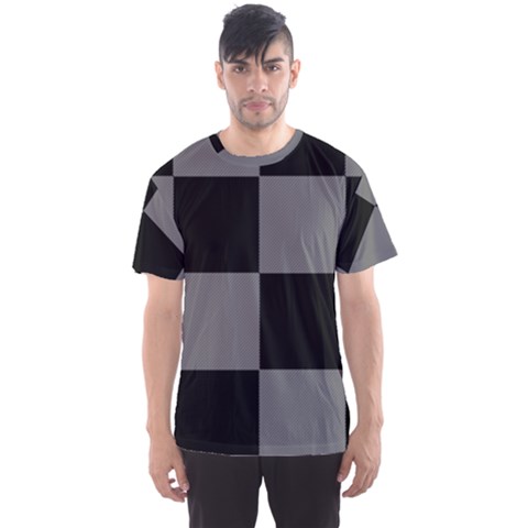 Black Gingham Check Pattern Men s Sport Mesh Tee by yoursparklingshop