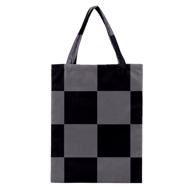 Black Gingham Check Pattern Classic Tote Bag