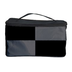 Black Gingham Check Pattern Cosmetic Storage by yoursparklingshop