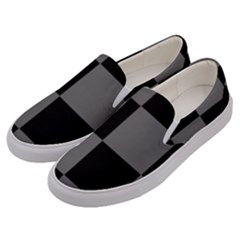 Black Gingham Check Pattern Men s Canvas Slip Ons by yoursparklingshop