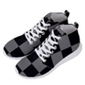 Black Gingham Check Pattern Men s Lightweight High Top Sneakers View2