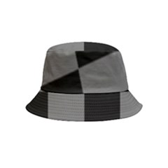 Black Gingham Check Pattern Bucket Hat (kids)