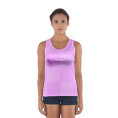 Pink Gingham Check Squares Sport Tank Top  by yoursparklingshop