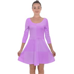 Pink Gingham Check Squares Quarter Sleeve Skater Dress by yoursparklingshop