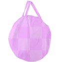 Pink Gingham Check Squares Giant Round Zipper Tote View2