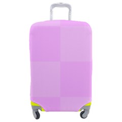 Pink Gingham Check Squares Luggage Cover (medium) by yoursparklingshop