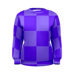 Purple Gingham Check Squares Pattern Women s Sweatshirt by yoursparklingshop