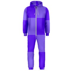 Purple Gingham Check Squares Pattern Hooded Jumpsuit (men)  by yoursparklingshop