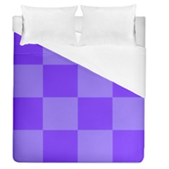 Purple Gingham Check Squares Pattern Duvet Cover (queen Size) by yoursparklingshop