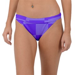 Purple Gingham Check Squares Pattern Band Bikini Bottom by yoursparklingshop