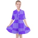 Purple Gingham Check Squares Pattern Kids  All Frills Chiffon Dress View1