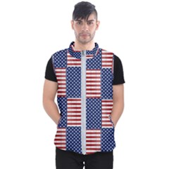 Red White Blue Stars And Stripes Men s Puffer Vest by yoursparklingshop