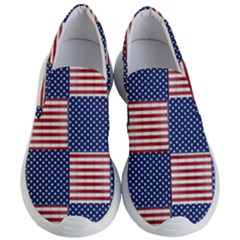 Red White Blue Stars And Stripes Women s Lightweight Slip Ons by yoursparklingshop