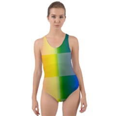 Lgbt Rainbow Buffalo Check Lgbtq Pride Squares Pattern Cut-out Back One Piece Swimsuit by yoursparklingshop