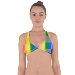 Lgbt Rainbow Buffalo Check Lgbtq Pride Squares Pattern Halter Neck Bikini Top by yoursparklingshop