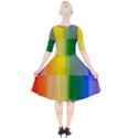 LGBT Rainbow Buffalo Check LGBTQ Pride Squares Pattern Quarter Sleeve A-Line Dress View2