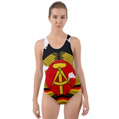 Flag Map of East Germany (1959¨C1990) Cut-Out Back One Piece Swimsuit