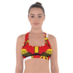 Flag Map of East Germany (1959¨C1990) Cross Back Sports Bra