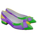 Purple Yellow Green Check Squares Pattern Mardi Gras Women s Bow Heels View3