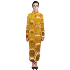 Hexagon Windows Turtleneck Maxi Dress