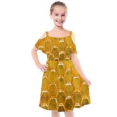 Hexagon Windows Kids  Cut Out Shoulders Chiffon Dress by essentialimage