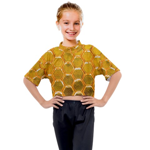 Hexagon Windows Kids Mock Neck Tee by essentialimage