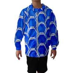 Hexagon Windows Kids  Hooded Windbreaker by essentialimage