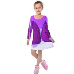 Two Hearts Kids  Long Sleeve Velvet Dress