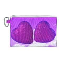 Two Hearts Canvas Cosmetic Bag (Large)