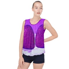 Two Hearts Bubble Hem Chiffon Tank Top