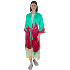 Two Hearts Maxi Satin Kimono by essentialimage