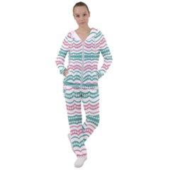 Waving Lines Vivid Pattern Women s Tracksuit by dflcprintsclothing