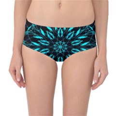 Digital Handdraw Floral Mid-Waist Bikini Bottoms