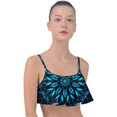 Digital Handdraw Floral Frill Bikini Top