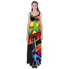 Mushroom Painting  Empire Waist Maxi Dress by AstralArtistV