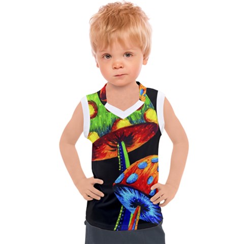 Mushroom Painting  Kids  Sport Tank Top by AstralArtistV