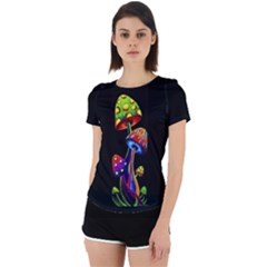 Mushroom Painting Back Cut Out Sport Tee by AstralArtistV