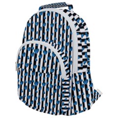 Blue Hearts Rounded Multi Pocket Backpack by designsbymallika