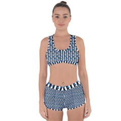 Blue Hearts Racerback Boyleg Bikini Set by designsbymallika