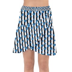 Blue Hearts Wrap Front Skirt