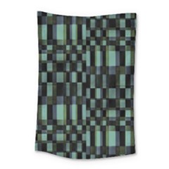 Dark Geometric Pattern Design Small Tapestry by dflcprintsclothing
