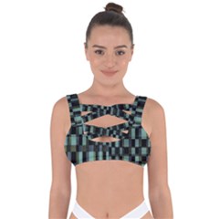 Dark Geometric Pattern Design Bandaged Up Bikini Top by dflcprintsclothing