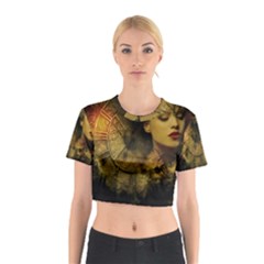 Surreal Steampunk Queen From Fonebook Cotton Crop Top by 2853937