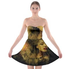 Surreal Steampunk Queen From Fonebook Strapless Bra Top Dress by 2853937