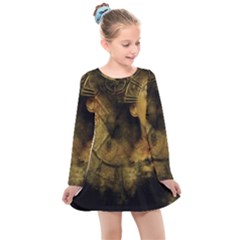 Surreal Steampunk Queen From Fonebook Kids  Long Sleeve Dress