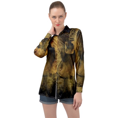 Surreal Steampunk Queen From Fonebook Long Sleeve Satin Shirt by 2853937