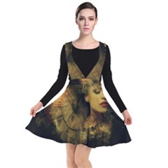 Surreal Steampunk Queen From Fonebook Plunge Pinafore Dress